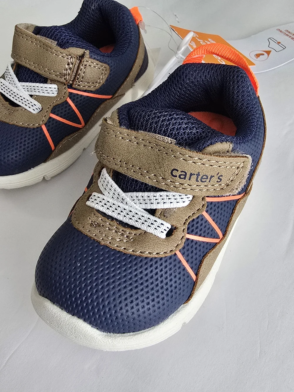 Carter's Navy and Tan Light-Up Toddler Sneakers
